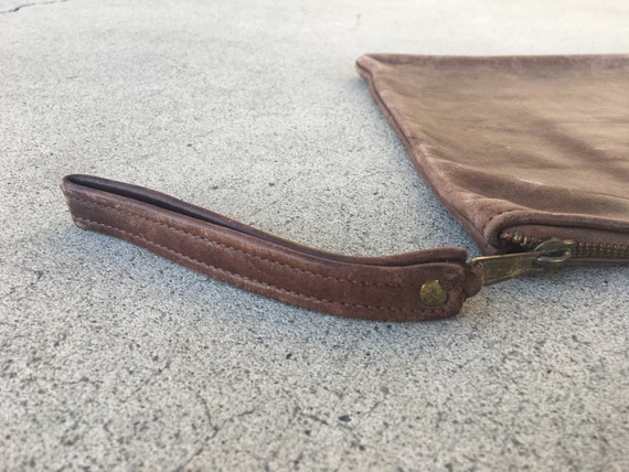 Posh Pouch -- Medium sized rectangular brown leat… - image 5