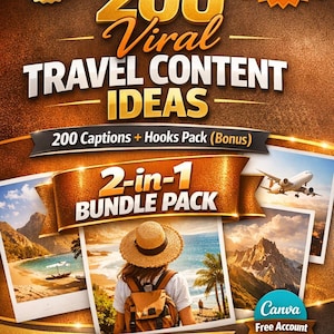 200 idee per contenuti di viaggio virali + 200 didascalie e frasi di richiamo