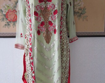 green chiffon dress uk