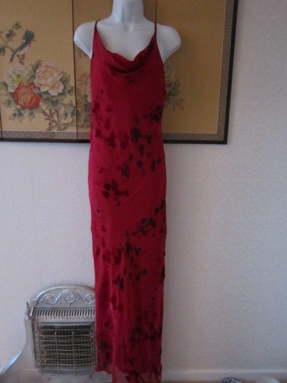 long red silky dress