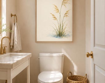 Golf von Küste Sea Oats Aquarell Druck, Küsten Wand Kunst druckbare Kunst, Badezimmer Strand Haus Dekor, digitaler Download, Lowlands Botanische Kunst