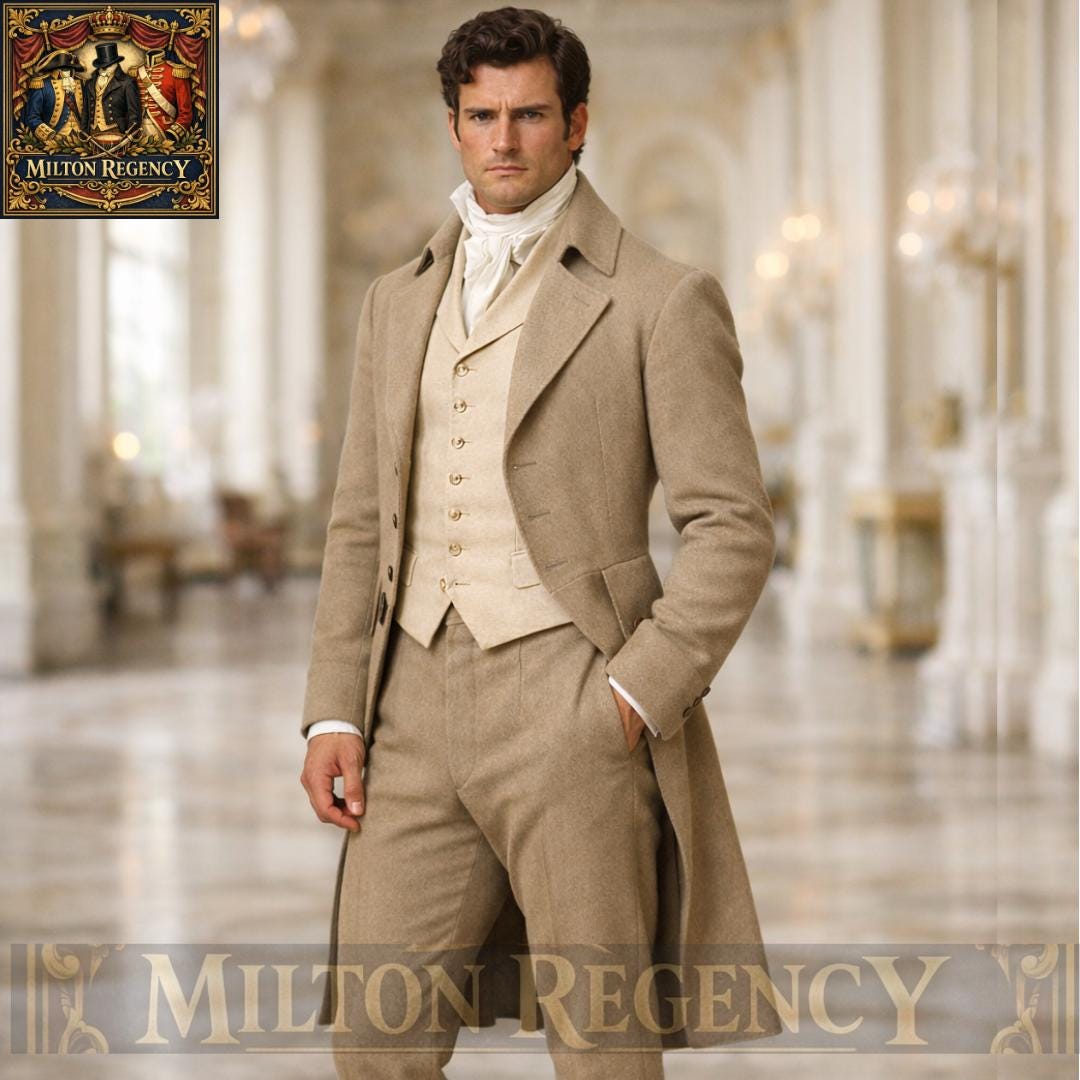 Regency Style Men Regency Era Gentleman Tailcoat Suit – Jane Austen Inspired Victorian ...