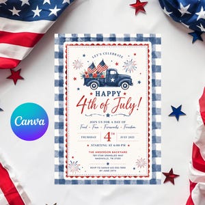 America 250 Party Invitation , 4th of July Invitation , Patriotic BBQ Party Invite, USA Independence Day Celebration Invitation ,4th of July