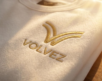 Volvez Studio Logo Hoodie, Embroidered Logo Sweatshirt, Minimalist Pullover, Quiet Luxury NYC Streetwear Gift