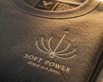 Self Care Gift Embroidered Sweatshirt, Soft Power Pullover, Quiet Luxury Crewneck, Feminine Strength Apparel