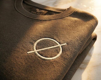 Architectural Symbol Embroidered Sweatshirt, Quiet Luxury Crewneck, Minimalist Pullover, Abstract Emblem Gift, Neutral Apparel