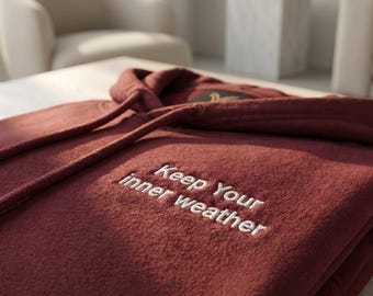 Keep Your Inner Weather Hoodie, Self Care Gift, Embroidered Pullover, Mental Health Sweatshirt, Quiet Luxury