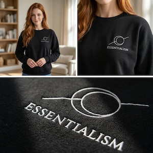 Sudadera Essentialism bordada, sudadera minimalista 100% algodón con capucha, jersey holgado de tejido grueso, ropa urbana de lujo discreto de Nueva York.