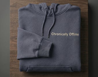 Chronisch Online, Minimalistischer Hoodie, Ruhiges Luxus Top, Digital Detox Wear, NYC Streetwear, Introvertiertes Geschenk, Mentale Hygiene, Premium Fleece
