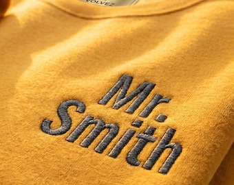 Custom Embroidered Sweatshirt, Personalized Gift Hoodie, Custom Text Pullover, Minimalist Quiet Luxury Top