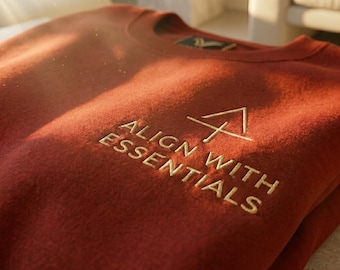 Self Care Gift Embroidered Sweatshirt, Minimalist Wellness Pullover, Quiet Luxury Crewneck, Align With Essentials Hoodie
