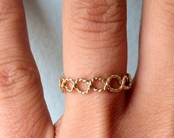 Infinity Twist Rope Textured [14k Yellow Gold Fill] Stacking Ring - custom made to order