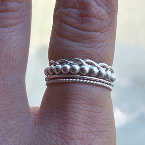 Signature Set of 4 Stacking Rings /// .925 sterling silver /// FREE SHIPPING image 1