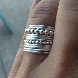Set of 11 Sterling Silver Stacking Rings FREE DOMESTIC SHIPPING