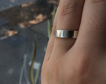 Thick Smooth Sterling Silver Band - Wedding Band - custom made to order // Free Shipping