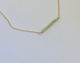 Peridot and 14k Gold-fill Necklace// Adjustable 15”-16//  Ready to ship next business day - FREE shipping