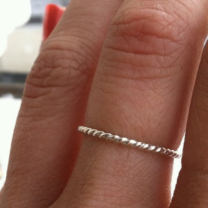 16g Thick Rope Textured .925 Sterling Silver Stacking Ring - custom made to order - Ready to Ship