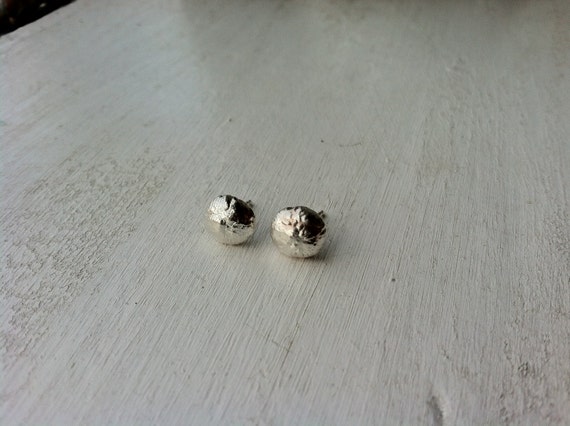 Items similar to Silver Pearl Studs - Recycled Sterling Silver ECO ...