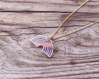 Holographic Rainbow Necklace // 14k gold-fill // choose length