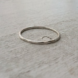 18g1mm Hammered Textured Ultra Thin .925 Sterling Silver Stacking Ring /// custom made to order image 1