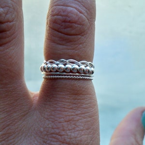 Signature Set of 4 Stacking Rings /// .925 sterling silver /// FREE SHIPPING image 2