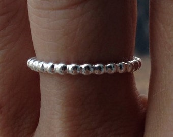 Dotted .925 Sterling Silver Stacking Ring - custom made to any size