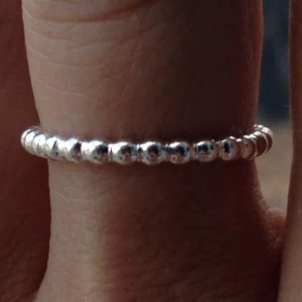 Dotted .925 Sterling Silver Stacking Ring - custom made to any size