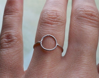 Sterling Silver Karma Ring with Rope Detail, Eternity Ring, Infinity Ring, Stacking Ring - custom made to order