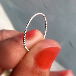 18g [1mm] Ultra Thin Rope Textured .925 Sterling Silver Stacking Ring /// custom made to order