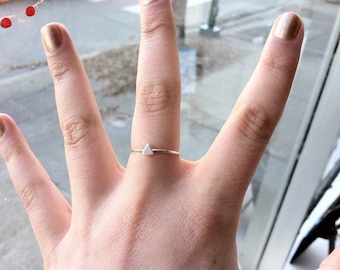 Tiny Triangle Sterling Silver Stacking Ring - Solid Sterling Silver - custom made to order