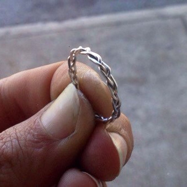 Sterling Silver Braided Ring /// .925 sterling silver /// custom made to order