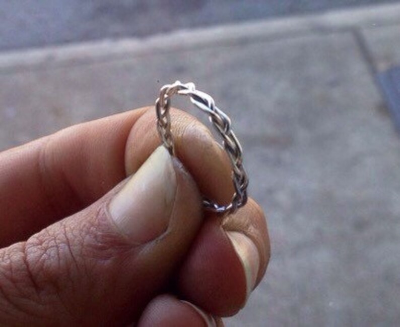 custom made to order Braided Sterling Silver Stacking Ring