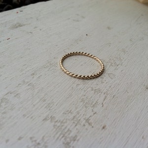 16g (1.3mm) Thick Rope Textured [14k Yellow Gold Fill] Stacking Ring - custom made to order
