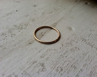 16g (1.3mm)  Thick Smooth Finished [14k Yellow Gold Fill] Stacking Ring - made custom to order