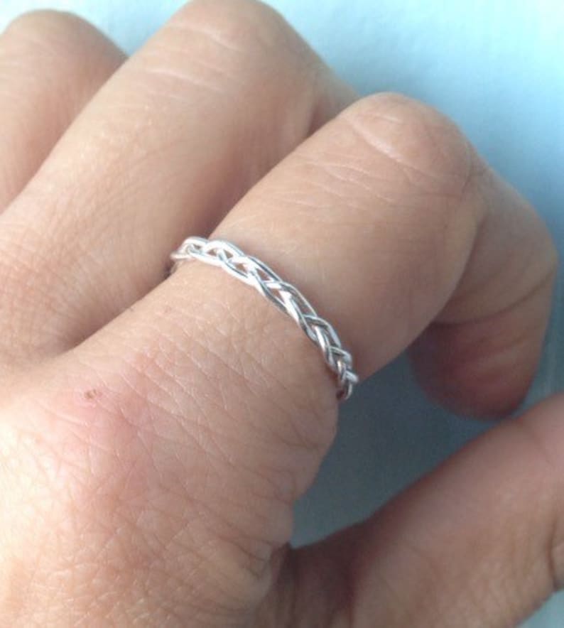 custom made to order Braided Sterling Silver Stacking Ring