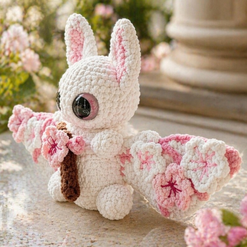 Sakura Bat Crochet Pattern PDF, Amigurumi Bat Plush Pattern, Cute ...