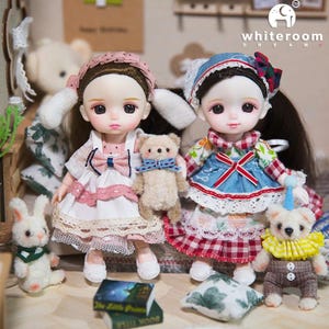 BJD-pop van 13 cm: beweegbare gewrichten, 3D grote ogen, aankleedspeelgoed (schaal 1:12)