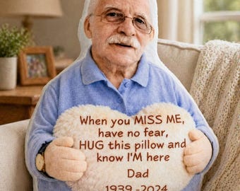 Personalized Memorial Hug Pillow Custom Photo Sympathy Gift for Loss of Loved One Remembrance Gift