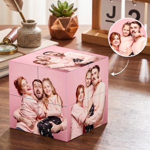 Cubo infinito fotográfico personalizado, regalo de cubo fotográfico múltiple para papá, regalo de aniversario o cumpleaños