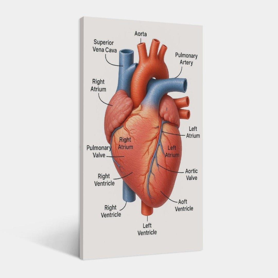 Human Heart Anatomy Poster Wall Painting Poster - Etsy
