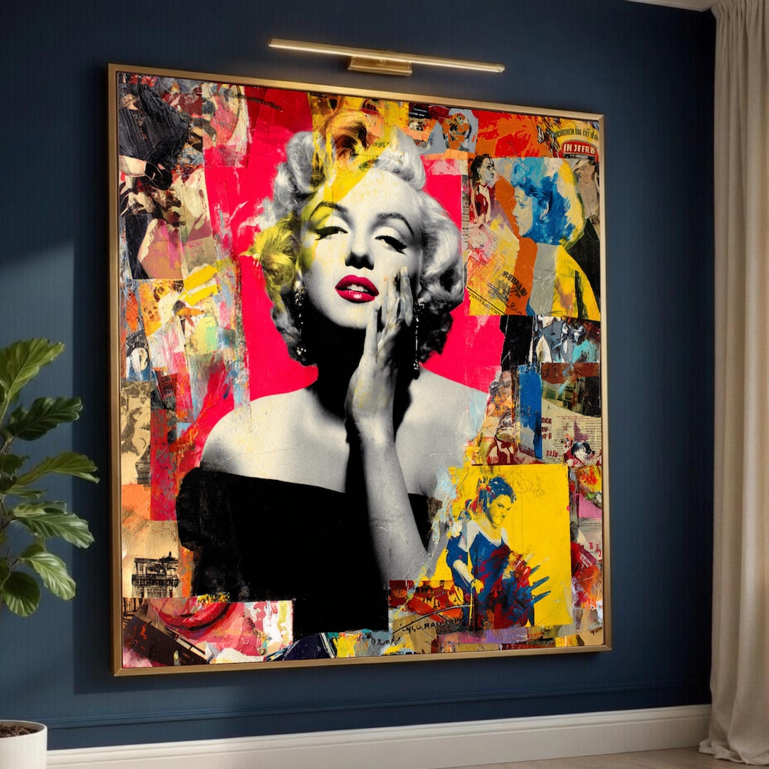 Retro Glamour Pop Art Canvas, Marilyn Monroe Wall Art, Vintage ...