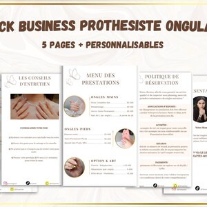 ネイルビジネスパック – Canvaテンプレート、料金表、予約ポリシー、アフターケア（カスタマイズ可能）