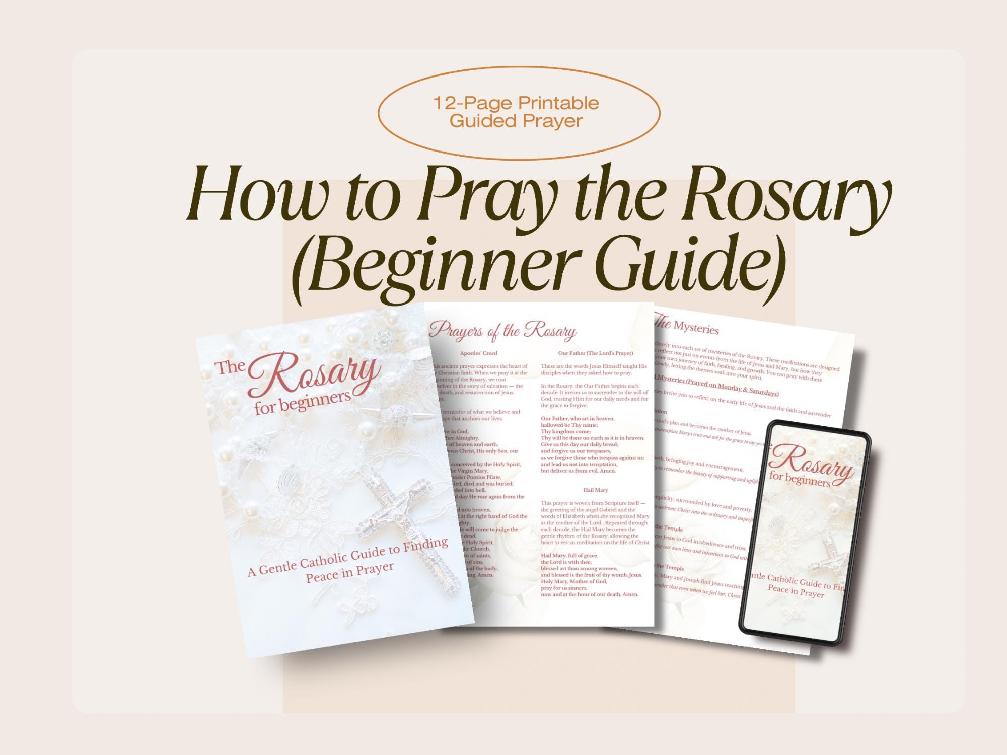 How to Pray the Rosary for Beginners Printable Catholic Rosary Guide ...