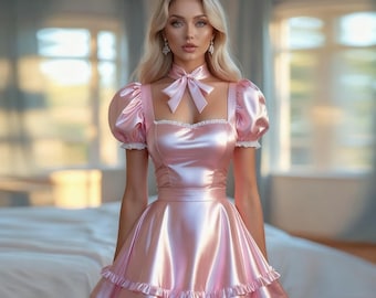 ナース役のコスプレ衣装、女の子用ミニスカート襟付き半袖メイド服、カスタマイズ可能。