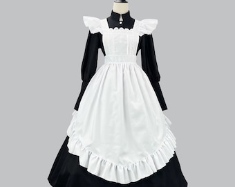 黒城メイドコスプレ衣装、執事メイド服、カフェウェイトレス、カスタマイズ