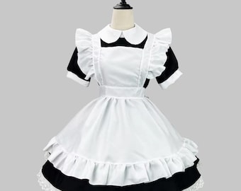 ロールプレイングメイド衣装、ロリータドレス、カスタマイズ可能。
