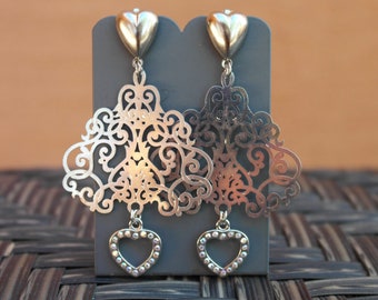 Chandeliers & Hearts Earrings