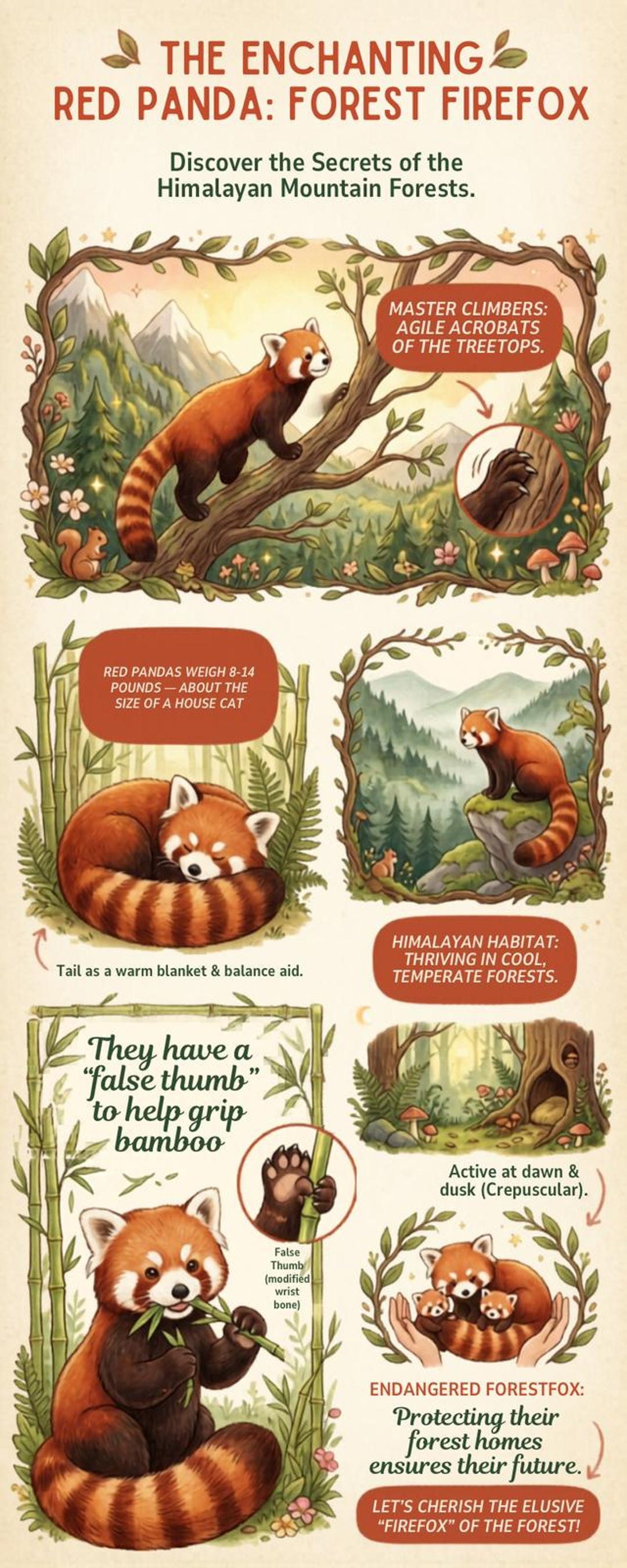 The Enchanting Red Panda - Kids' Educational Poster | Forest Firefox ...