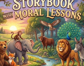 10 dierenverhalen met morele lessen voor kinderen | Geïllustreerd kinder-e-boek | Digitale download