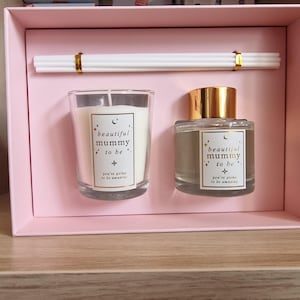Presentset för blivande mamma med ljus och doftljus | Babyshower-present | Presenter till mamma | Presenter till vän | Fest